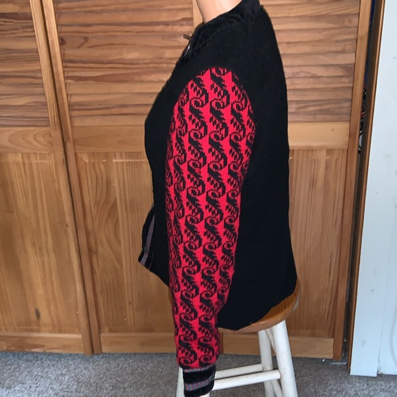 Vintage Nordic SCANDINAVIAN Hand-Embroidered Wool Coat by Samii. GAY ELLIS - Picture 4 of 13